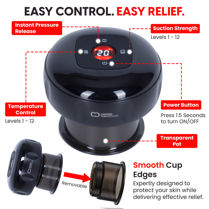 CopperRed™ Cupping Therapy Device - Red Light + Heat + Suction