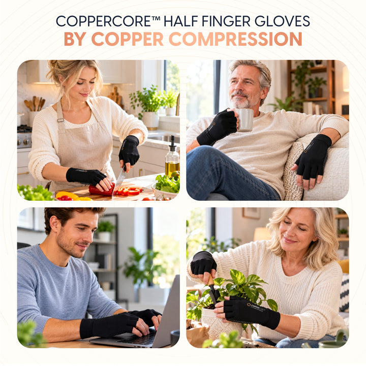 CopperCore™ Infrared Energy Half Finger Gloves by Copper Compression