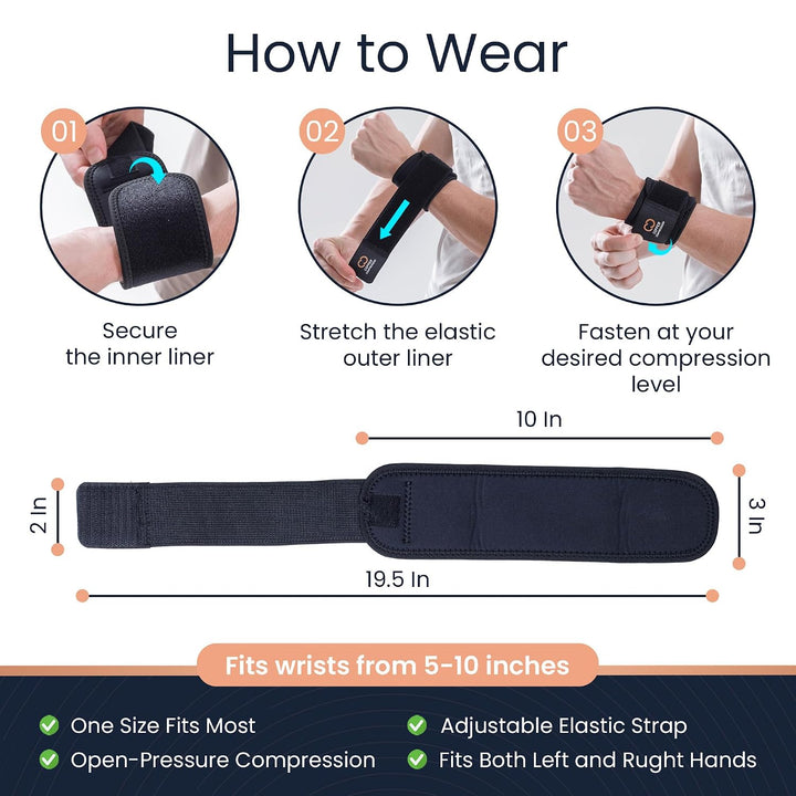 Copper Compression Wrist Wraps – Adjustable Copper Infused Wrist Support for Weightlifting, Workouts, Injury Recovery, Carpal Tunnel, Tendonitis, and Pain Relief – Breathable and Comfortable Straps