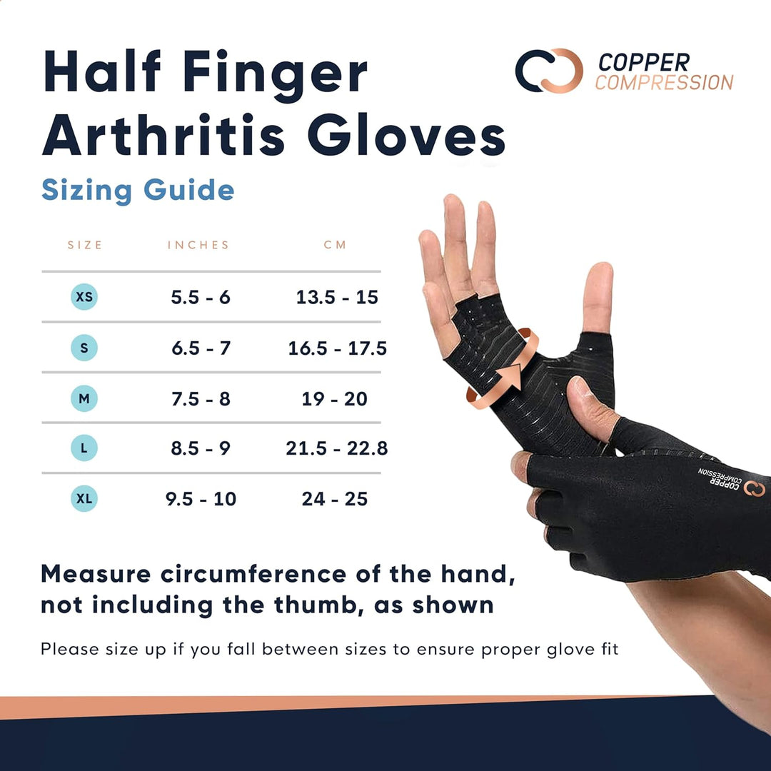 Copper Arthritis Compression Gloves Hand Wrist Brace Support Joint Pain  Relief