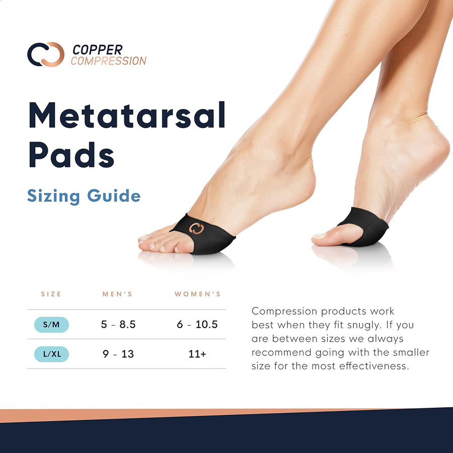 Metatarsal Pads - Copper-Infused Foot Pads for Pain - Custom Fit ...