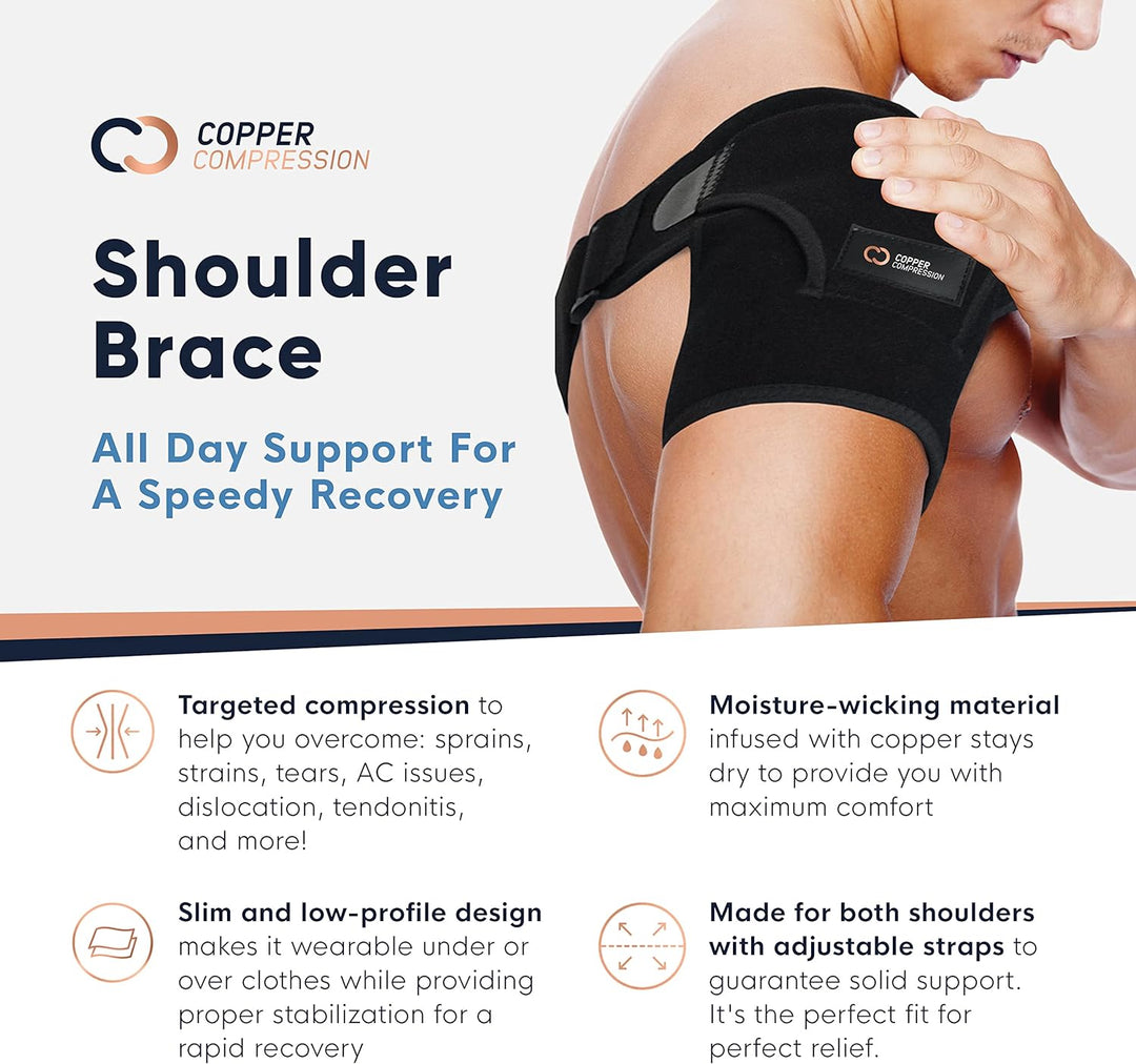 Copper Compression Recovery Shoulder Brace - Copper Shoulder Support