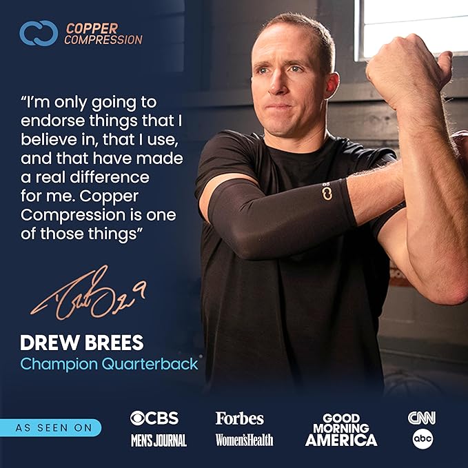 Copper Compression Full Arm Sun Sleeves for Men and Women – UPF 50+ UV Protection