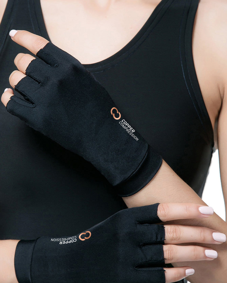 compression handschuhe Half Finger Compression Gloves XL / Grey / 2 Sets (save 10%) Copper Compression