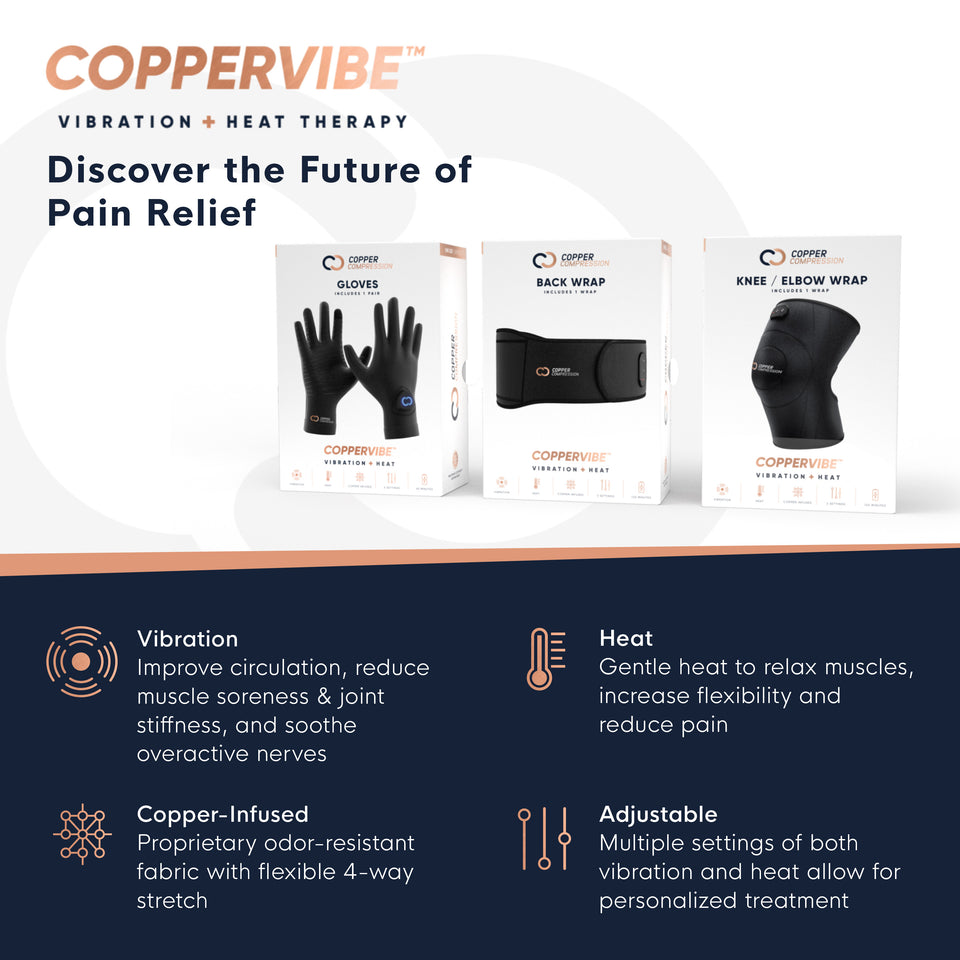 CopperVibe Vibration+Heat Therapy Gloves