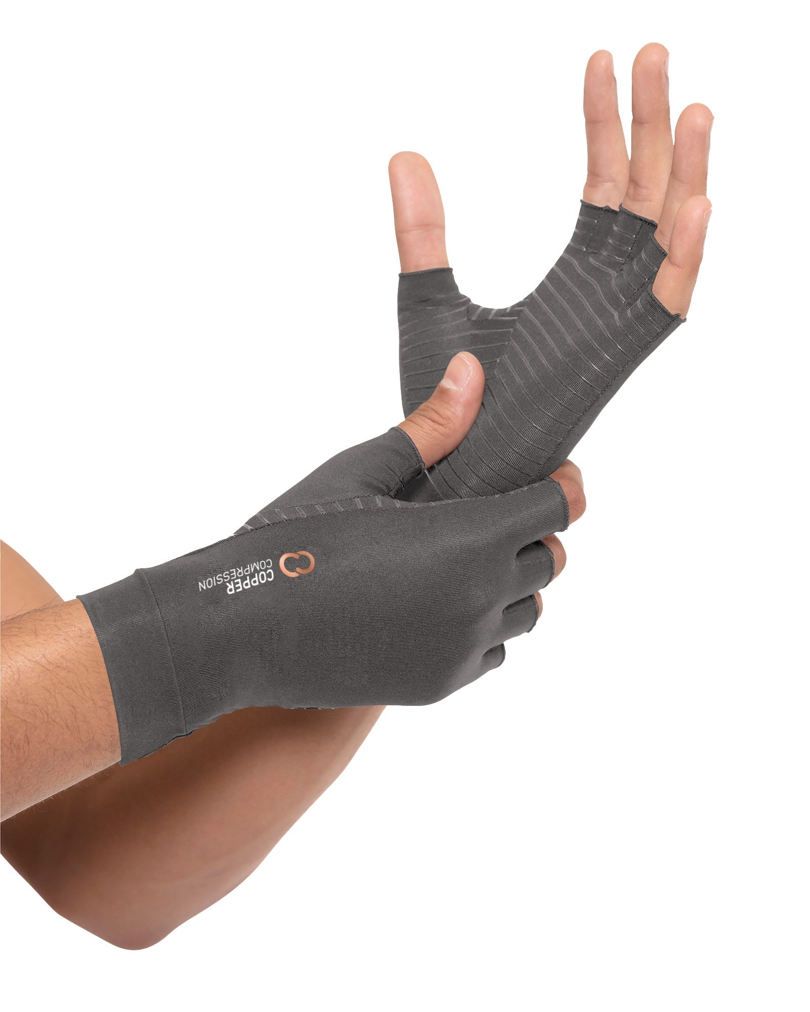 Copper Compression Half-Finger Gloves Best Fit For Busy Hands