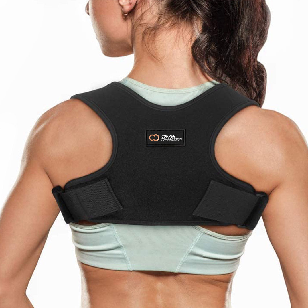  Copper Compression Posture Corrector For Men & Women -  Adjustable Copper Infused Orthopedic Brace For Pain Relief From Bad Posture